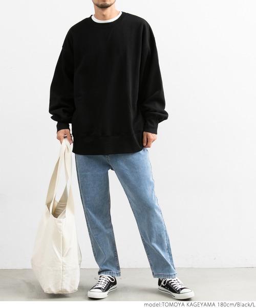coca(coca)(コカ)の「メンズ ふわり~クルーネックスウェット(スウェット・メンズ・ブラック/グリーン/グレー・M/L)」の7枚目の写真