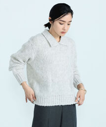【TRICOTS JEANMARC/トリコ・ジャンマルク】FLORENCE 襟付きニットプルオーバー