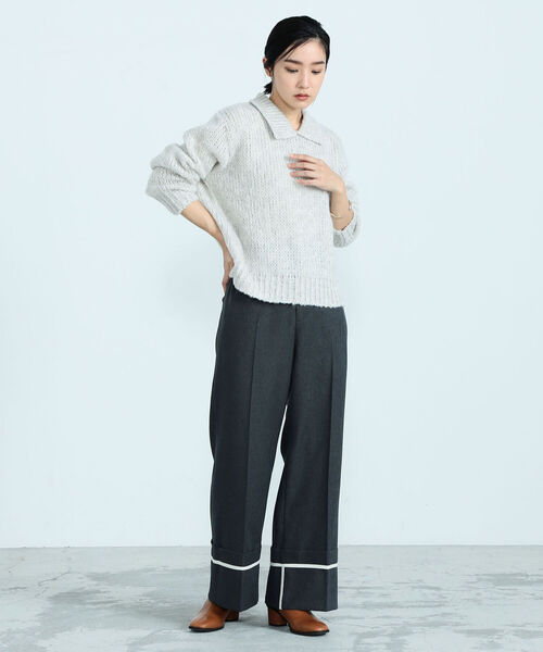 TRICOTS JEAN MARC（トリコットジーンマルク）の「【TRICOTS JEANMARC/トリコ・ジャンマルク】FLORENCE 襟付きニットプルオーバー（ニット/セーター・レディース・オフホワイト/ミント・38）」の15枚目の写真