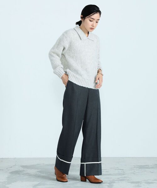 TRICOTS JEAN MARC（トリコットジーンマルク）の「【TRICOTS JEANMARC/トリコ・ジャンマルク】FLORENCE 襟付きニットプルオーバー（ニット/セーター・レディース・オフホワイト/ミント・38）」の18枚目の写真