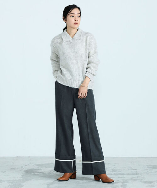 TRICOTS JEAN MARC（トリコットジーンマルク）の「【TRICOTS JEANMARC/トリコ・ジャンマルク】FLORENCE 襟付きニットプルオーバー（ニット/セーター・レディース・オフホワイト/ミント・38）」の19枚目の写真