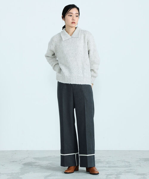 TRICOTS JEAN MARC（トリコットジーンマルク）の「【TRICOTS JEANMARC/トリコ・ジャンマルク】FLORENCE 襟付きニットプルオーバー（ニット/セーター・レディース・オフホワイト/ミント・38）」の20枚目の写真
