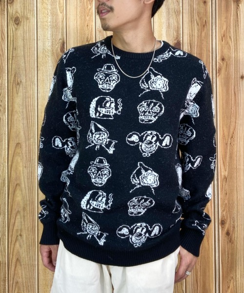 RVCA/ルーカ×DMOTEコラボモデル 総柄 クルーネックセーター/プルオーバーニット BC042-653(ニット/セーター)|RVCA(ルーカ)のファッション通販 - ZOZOTOWN RVCA/ルーカ×DMOTEコラボモデル 総柄 クルーネックセーター/プルオーバーニット BC042-653(ニット/セーター)|RVCA(ルーカ)のファッション通販 - ZOZOTOWN