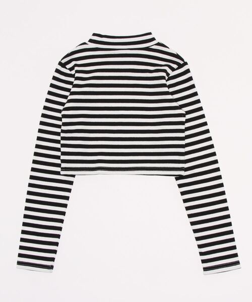 ANAP GｉRL（アナップガール）の「ボーダーリブトップス（Tシャツ/カットソー・キッズ・ブラック×ホワイト/その他・XS/S/M）」の15枚目の写真