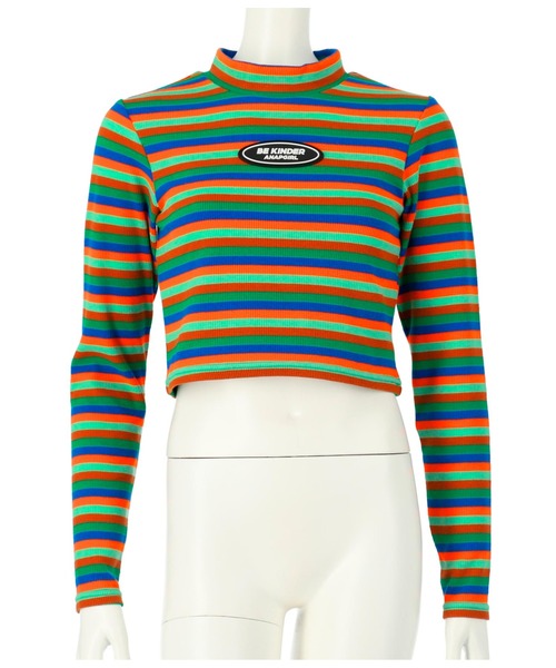 ANAP GｉRL（アナップガール）の「ボーダーリブトップス（Tシャツ/カットソー・キッズ・ブラック×ホワイト/その他・XS/S/M）」の18枚目の写真