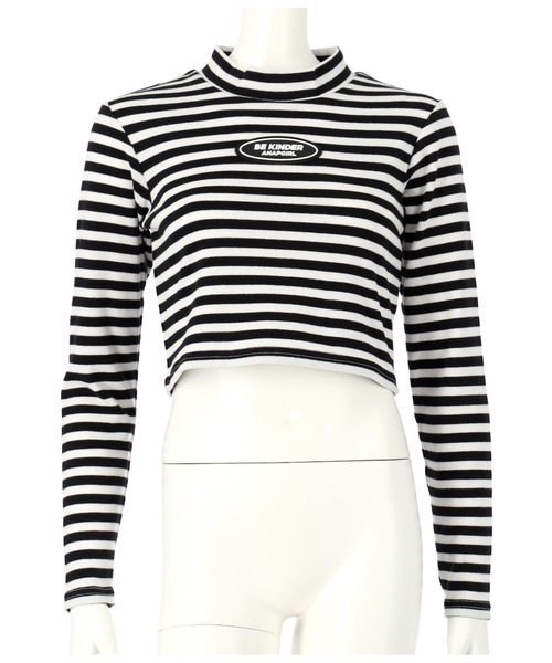 ANAP GｉRL（アナップガール）の「ボーダーリブトップス（Tシャツ/カットソー・キッズ・ブラック×ホワイト/その他・XS/S/M）」の13枚目の写真