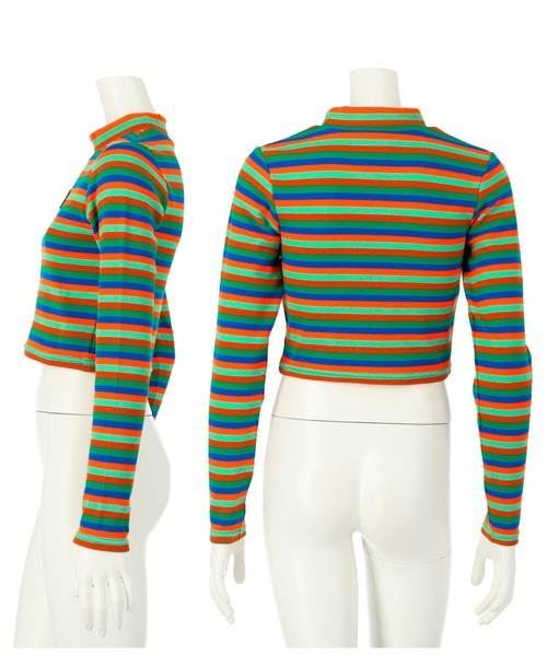 ANAP GｉRL（アナップガール）の「ボーダーリブトップス（Tシャツ/カットソー・キッズ・ブラック×ホワイト/その他・XS/S/M）」の9枚目の写真