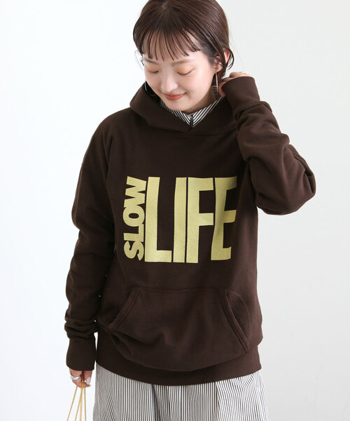 SLOBE IENA(スローブイエナ)の「【MIXTA/ミクスタ】 SLOW LIFE フーデー(パーカー・レディース・ブラウン・FREE)」の1枚目の写真