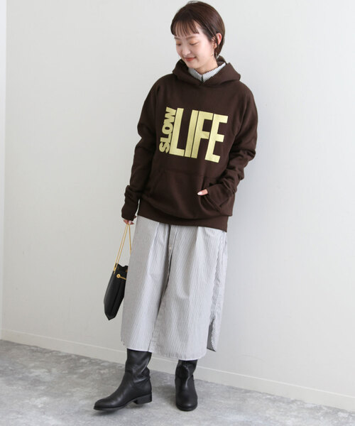 SLOBE IENA(スローブイエナ)の「【MIXTA/ミクスタ】 SLOW LIFE フーデー(パーカー・レディース・ブラウン・FREE)」の5枚目の写真