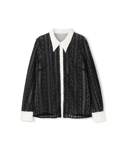 JILL STUART(ジルスチュアート)の「◆エマレースブラウス(シャツ/ブラウス・レディース・ブラック/ホワイト・SMALL/MEDIUM)」の5枚目の写真