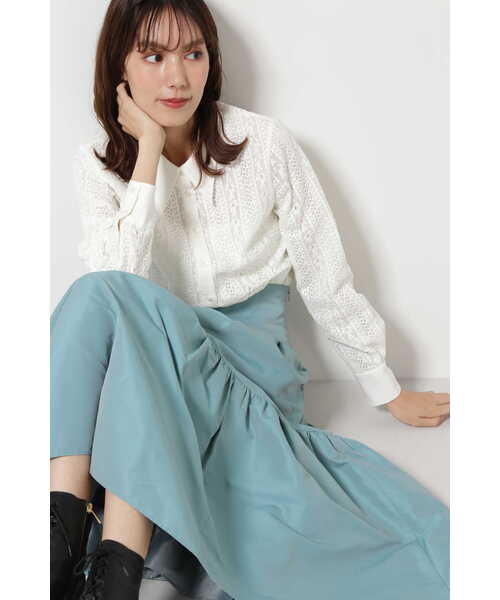 JILL STUART(ジルスチュアート)の「◆エマレースブラウス(シャツ/ブラウス・レディース・ブラック/ホワイト・SMALL/MEDIUM)」の3枚目の写真