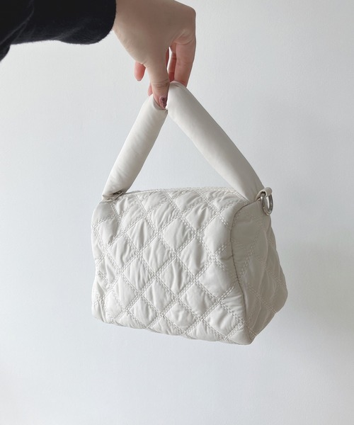 AS KNOW AS plus（アズノゥアズプラス）の「♪ピコ キルティングバッグ（ハンドバッグ・レディース・アイボリー/カーキ/ブラック・FREE）」の2枚目の写真