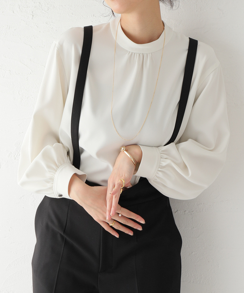 La TOTALITE - L　LaTOTALITE ラトータリテ ハイネック ブラウス シャツ トップス La TOTALITE（ラトータリテ）の「バックボタン ハイネック
