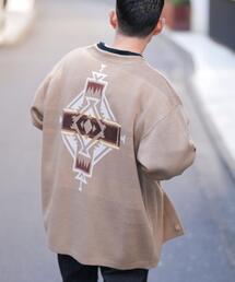 ［洗える］トライバル柄ジャガードニットカーディガン