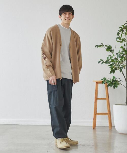 coen（コーエン）の「［洗える］トライバル柄ジャガードニットカーディガン（カーディガン/ボレロ・メンズ・ライム/ベージュ・S/M/L/XL）」の7枚目の写真