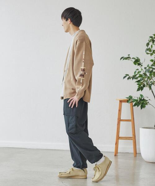 coen（コーエン）の「［洗える］トライバル柄ジャガードニットカーディガン（カーディガン/ボレロ・メンズ・ライム/ベージュ・S/M/L/XL）」の8枚目の写真