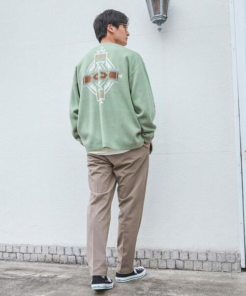 coen（コーエン）の「［洗える］トライバル柄ジャガードニットカーディガン（カーディガン/ボレロ・メンズ・ライム/ベージュ・S/M/L/XL）」の12枚目の写真