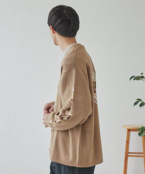 coen（コーエン）の「［洗える］トライバル柄ジャガードニットカーディガン（カーディガン/ボレロ・メンズ・ライム/ベージュ・S/M/L/XL）」の14枚目の写真