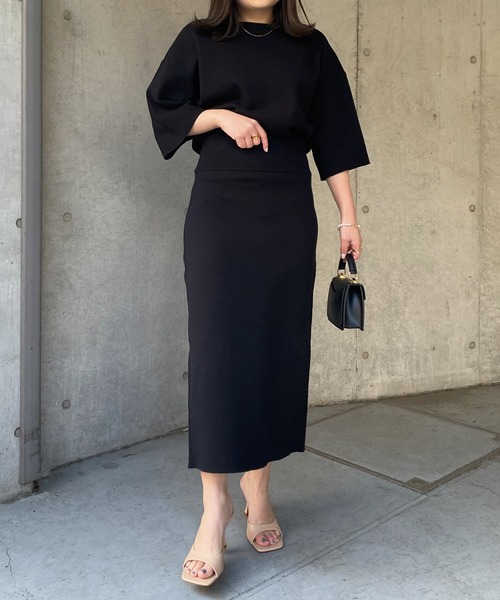 audrey and john wad（オードリーアンドジョンワッド）の「ミラノリブクルーネックプルオーバー -手洗い可-（ニット/セーター・レディース・ブラック/ライトグリーン/オレンジ・FREE）」の19枚目の写真