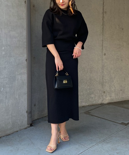 audrey and john wad（オードリーアンドジョンワッド）の「ミラノリブクルーネックプルオーバー -手洗い可-（ニット/セーター・レディース・ブラック/ライトグリーン/オレンジ・FREE）」の21枚目の写真