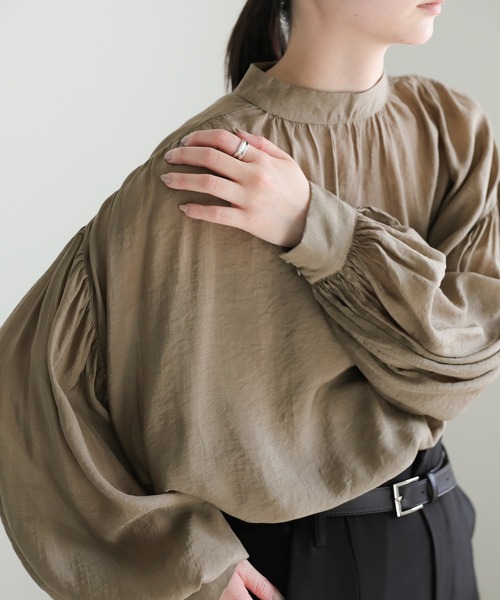 select MOCA(セレクトモカ)の「プチハイネックボリュームシアー楊柳ブラウス(シャツ/ブラウス・レディース・ブラック/オフホワイト/ライトイエロー/モカ・FREE)」の20枚目の写真