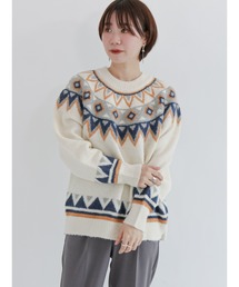 Lugnoncure | 求心柄ニット(ニット/セーター)