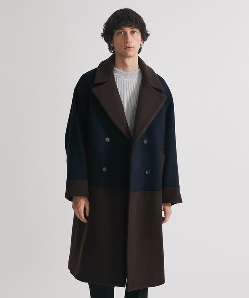 UNITED TOKYO（ユナイテッドトウキョウ）の「COLOR BLOCK ULSTER COAT（ダウンジャケット/コート・メンズ・ネイビー/ダークグレー・2/1）」の2枚目の写真