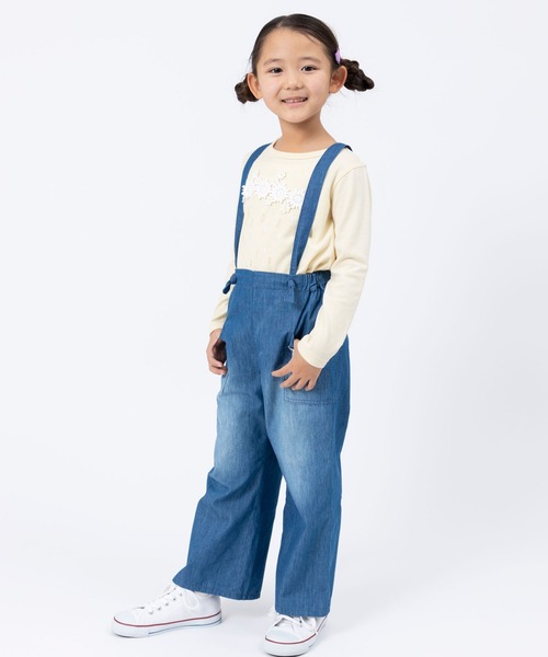 trois lapins kp(トロワラパンケーピー)の「フラワーモチーフ 長袖Tシャツ(100~160)(Tシャツ/カットソー・キッズ・杢グレー/レモンイエロー・110cm/120cm/130cm/140cm/150cm/160cm)」の3枚目の写真