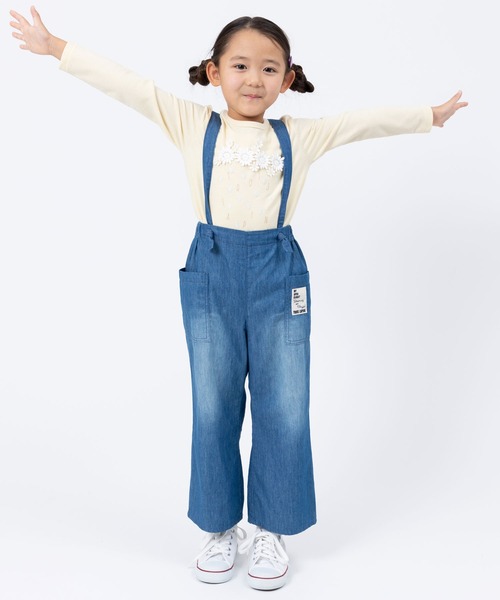 trois lapins kp(トロワラパンケーピー)の「フラワーモチーフ 長袖Tシャツ(100~160)(Tシャツ/カットソー・キッズ・杢グレー/レモンイエロー・110cm/120cm/130cm/140cm/150cm/160cm)」の4枚目の写真