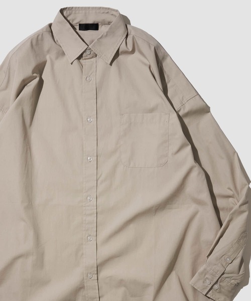 ADPOSION（アドポーション）の「ビッグシルエット ブロードレギュラーカラーシャツ（シャツ/ブラウス・メンズ・ブラック/ホワイト系1/グリーン系1/ブルー/ラベンダー/イエロー/ベージュ/グリーン/ブラック系1/サックスブルー系/ホワイト・MEDIUM/LARGE/X-LARGE）」の5枚目の写真