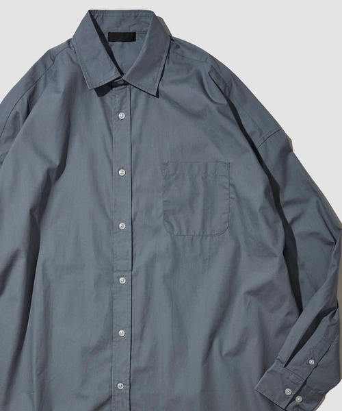 ADPOSION（アドポーション）の「ビッグシルエット ブロードレギュラーカラーシャツ（シャツ/ブラウス・メンズ・ブラック/ホワイト系1/グリーン系1/ブルー/ラベンダー/イエロー/ベージュ/グリーン/ブラック系1/サックスブルー系/ホワイト・MEDIUM/LARGE/X-LARGE）」の8枚目の写真