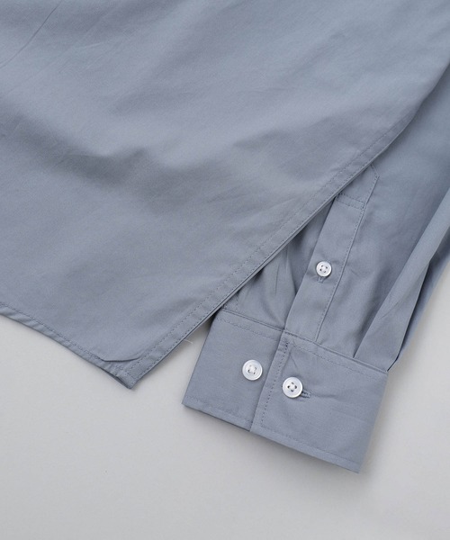 ADPOSION（アドポーション）の「ビッグシルエット ブロードレギュラーカラーシャツ（シャツ/ブラウス・メンズ・ブラック/ホワイト系1/グリーン系1/ブルー/ラベンダー/イエロー/ベージュ/グリーン/ブラック系1/サックスブルー系/ホワイト・MEDIUM/LARGE/X-LARGE）」の13枚目の写真