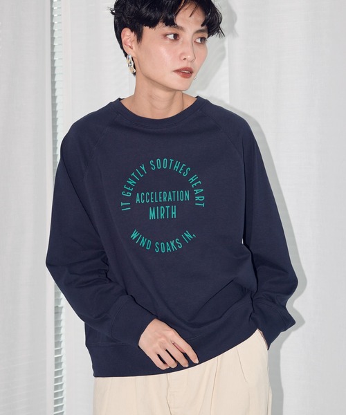 AMERICAN HOLIC(アメリカンホリック)の「ラグランスリーブロゴカットプルオーバー(Tシャツ/カットソー・レディース・オフホワイト/ネイビー/オレンジ・M/L)」の3枚目の写真