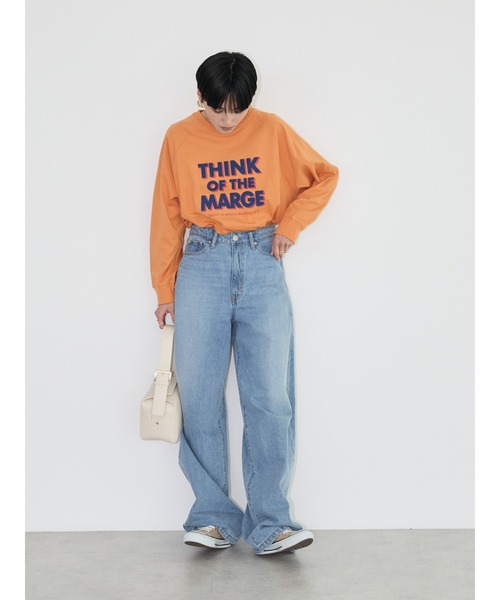 AMERICAN HOLIC(アメリカンホリック)の「ラグランスリーブロゴカットプルオーバー(Tシャツ/カットソー・レディース・オフホワイト/ネイビー/オレンジ・M/L)」の4枚目の写真