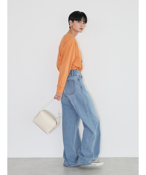 AMERICAN HOLIC(アメリカンホリック)の「ラグランスリーブロゴカットプルオーバー(Tシャツ/カットソー・レディース・オフホワイト/ネイビー/オレンジ・M/L)」の8枚目の写真