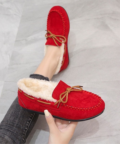 STYLEBLOCK(スタイルブロック)の「内ファーモカシンシューズ(パンプス・レディース・ブラウン/レッド/ブラック/グレー・40/38/39/41/35/36/37)」の4枚目の写真