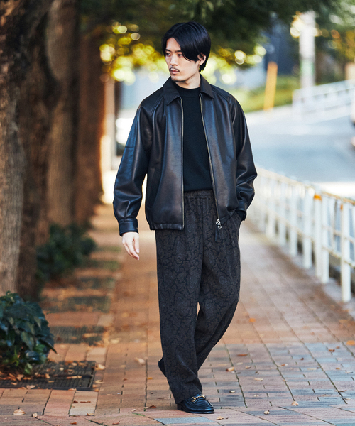 EDIFICE LA BOUCLE（エディフィスラブークル）の「【LA BOUCLE / ラブークル】1タック イージーパンツ（ブラッシュド パターン）（その他パンツ・メンズ・グリーン/ブラウン/ブラック系その他/ブラック・3/1/2）」の15枚目の写真