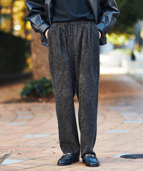 EDIFICE LA BOUCLE（エディフィスラブークル）の「【LA BOUCLE / ラブークル】1タック イージーパンツ（ブラッシュド パターン）（その他パンツ・メンズ・グリーン/ブラウン/ブラック系その他/ブラック・3/1/2）」の21枚目の写真