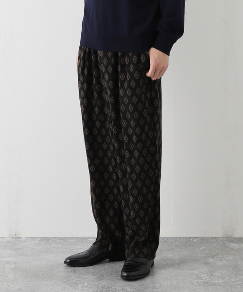 EDIFICE LA BOUCLE（エディフィスラブークル）の「【LA BOUCLE / ラブークル】1タック イージーパンツ（ブラッシュド パターン）（その他パンツ・メンズ・グリーン/ブラウン/ブラック系その他/ブラック・3/1/2）」の14枚目の写真