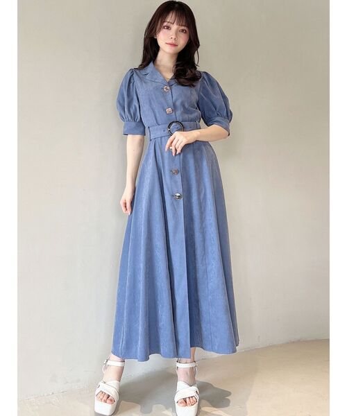 RESEXXY（リゼクシー）の「フロントボタンテーラードワンピース（ワンピース・レディース・ブラック/ピンク/ブルー/アイボリー・FREE）」の10枚目の写真