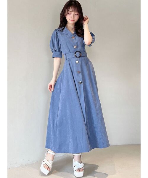 RESEXXY（リゼクシー）の「フロントボタンテーラードワンピース（ワンピース・レディース・ブラック/ピンク/ブルー/アイボリー・FREE）」の14枚目の写真