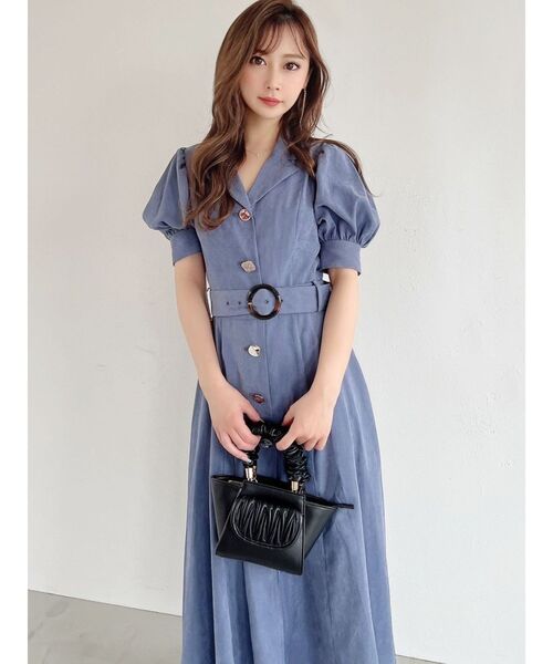 RESEXXY（リゼクシー）の「フロントボタンテーラードワンピース（ワンピース・レディース・ブラック/ピンク/ブルー/アイボリー・FREE）」の12枚目の写真