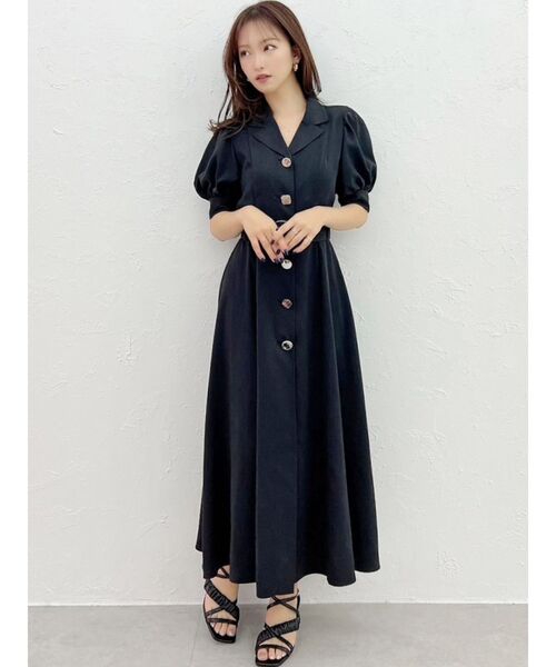 RESEXXY（リゼクシー）の「フロントボタンテーラードワンピース（ワンピース・レディース・ブラック/ピンク/ブルー/アイボリー・FREE）」の8枚目の写真