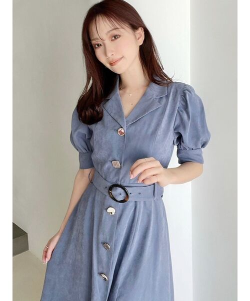 RESEXXY（リゼクシー）の「フロントボタンテーラードワンピース（ワンピース・レディース・ブラック/ピンク/ブルー/アイボリー・FREE）」の13枚目の写真