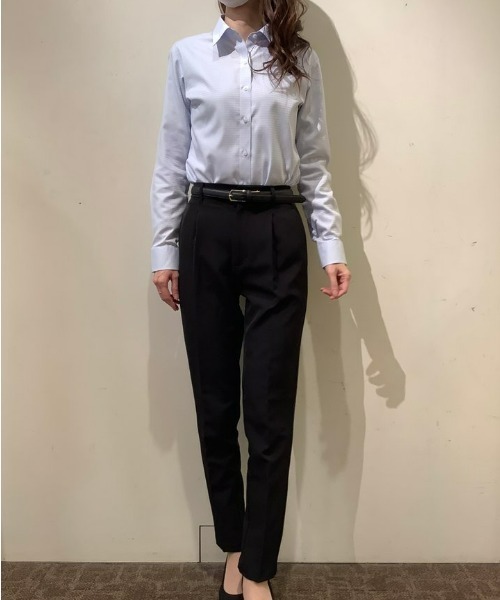 TOKYO SHIRTS（トウキョウシャツ）の「形態安定ノーアイロン レギュラー 長袖ビジネスワイシャツ（ビジネスシャツ・レディース・ライトブルー・XS/S/M/L/LL/XL）」の8枚目の写真