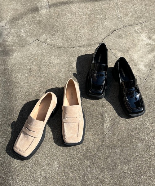 CIAOPANIC（チャオパニック）の「スクエアボリュームローファー（ローファー・レディース・ブラック/ベージュ・LARGE/SMALL/MEDIUM）」の3枚目の写真