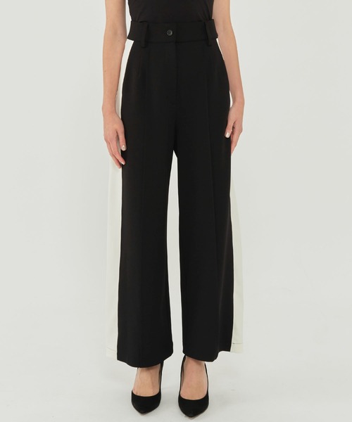 CITY TOKYO（シティトウキョウ）の「サイドラインジョーゼットカットパンツ（スラックス・レディース・サックスブルー/グレー/ブラック/ブラック系その他・1/2）」の11枚目の写真