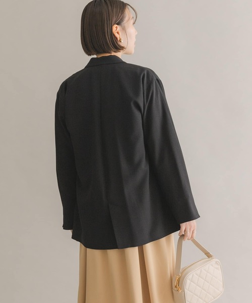 F by ROSSO（エフバイロッソ）の「F by ROSSO　オーバージャケット（テーラードジャケット・レディース・ブラック/ライトベージュ・FREE）」の15枚目の写真