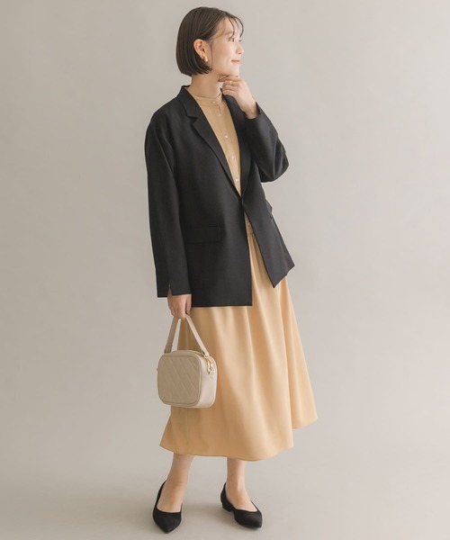 F by ROSSO（エフバイロッソ）の「F by ROSSO　オーバージャケット（テーラードジャケット・レディース・ブラック/ライトベージュ・FREE）」の13枚目の写真