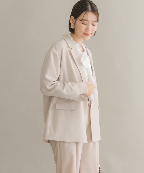 F by ROSSO（エフバイロッソ）の「F by ROSSO　オーバージャケット（テーラードジャケット・レディース・ブラック/ライトベージュ・FREE）」の19枚目の写真